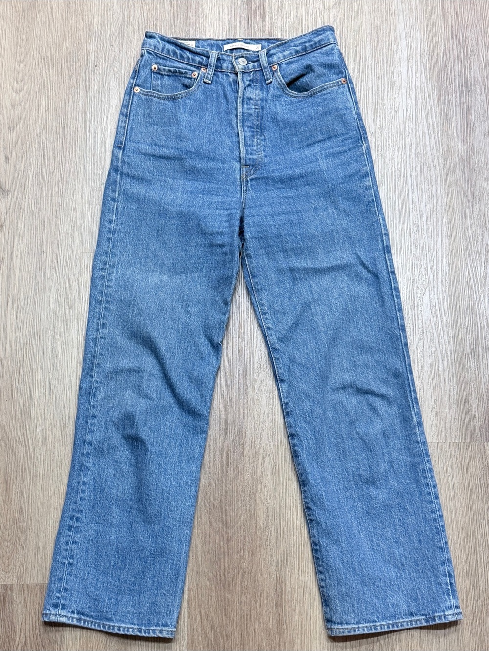 Levi's Ribcage Straight Ankle Medium Blue Denim Jeans 27
